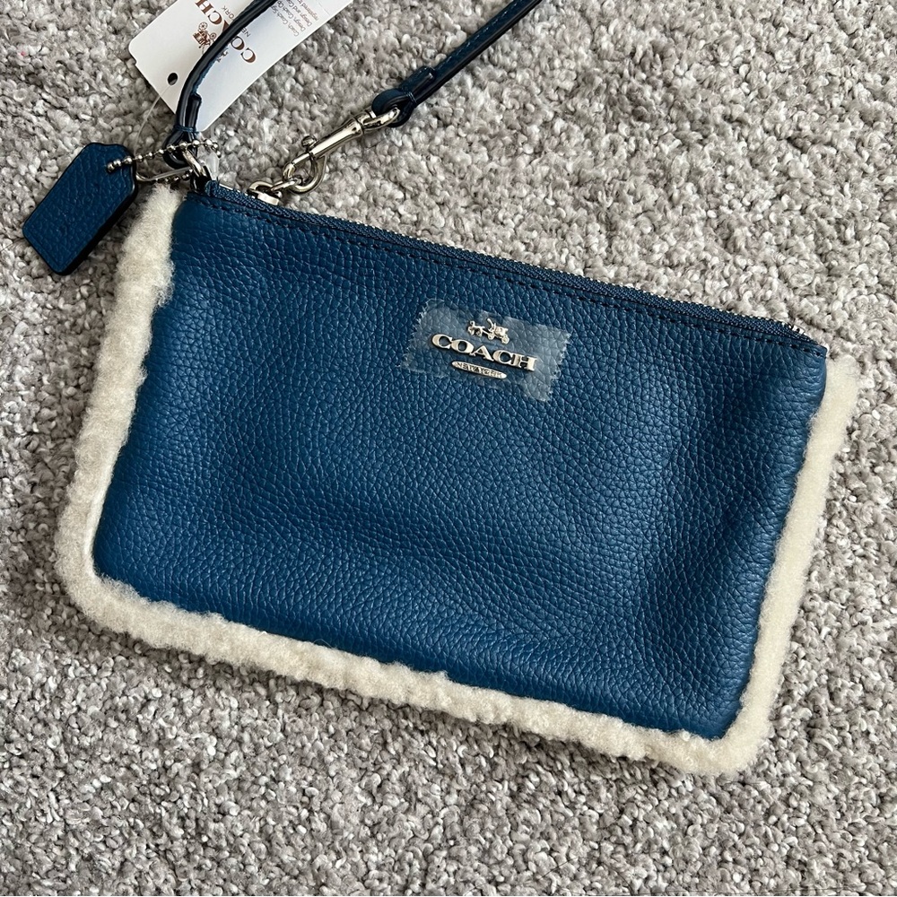 Coach leather wristlet NWT